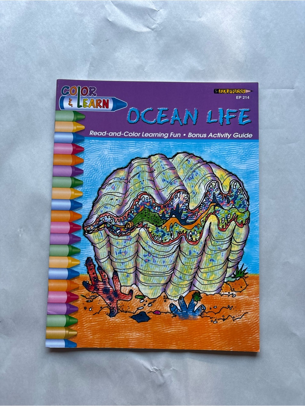 Edupress Color & Learn Ocean Life Paperback Read & Color Activity Book Ages 4-8